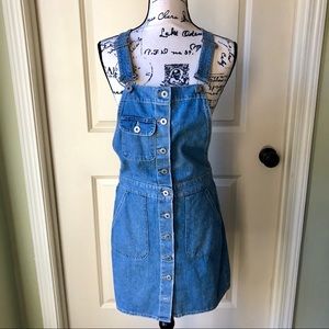 Denim Dungaree Mini Dress
